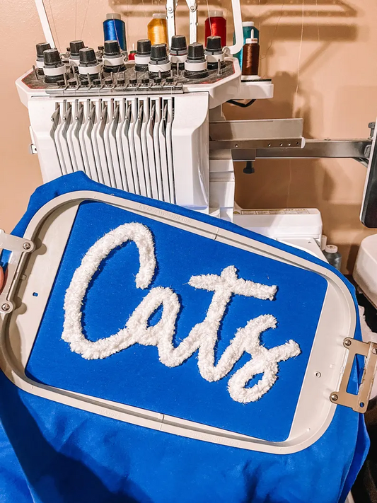 Cats Royal Chenille yarn sweatshirt, embroidery, chenille yarn, wildcats, Kentucky sweatshirt, cats chenille sweatshirts, wildcat pride