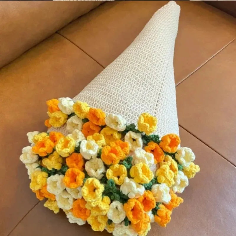 Hand-Knitted Rose Blanket DIY Kit & Ready-Made Gift for Mother's Day