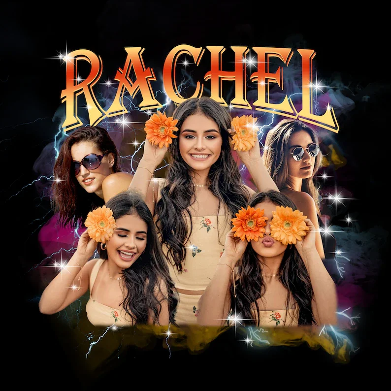 Custom Girlfriend T-Shirt, Personalized Face Photo Tee Bootleg Rap Style Shirt