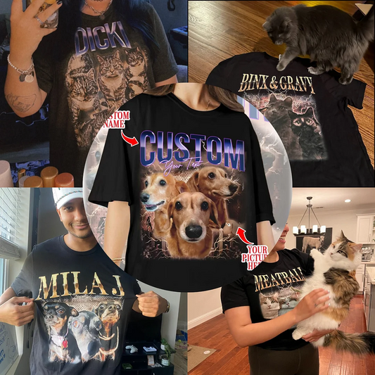 Custom Photo Vintage Tee For Pet Lover