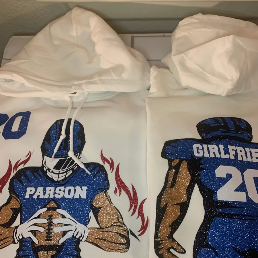 🏈 Shine on Game Day - Custom Glitter Football T-Shirt Sweatshirt