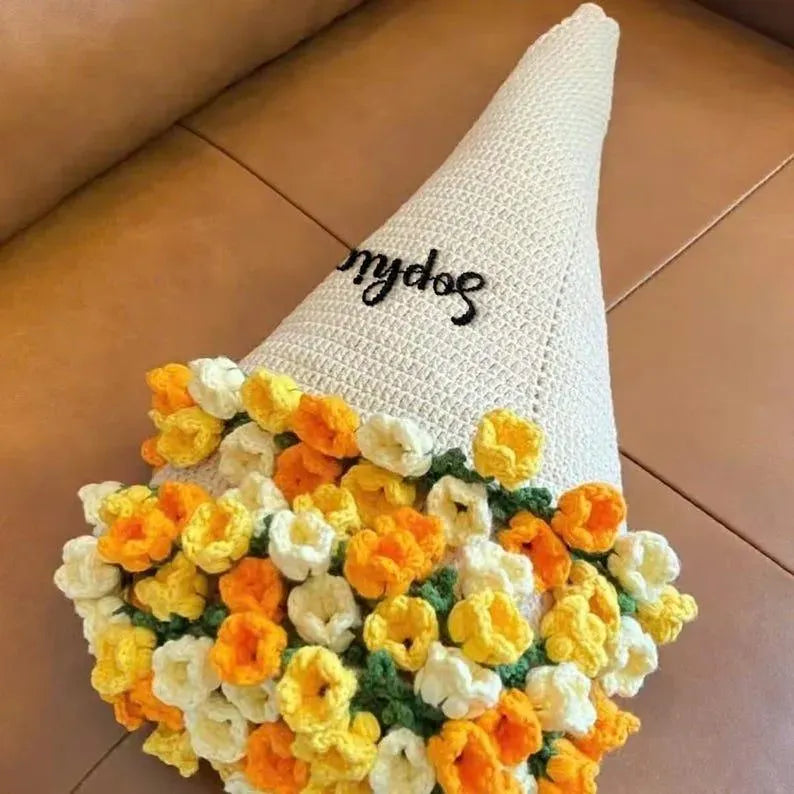 Hand-Knitted Rose Blanket DIY Kit & Ready-Made Gift for Mother's Day