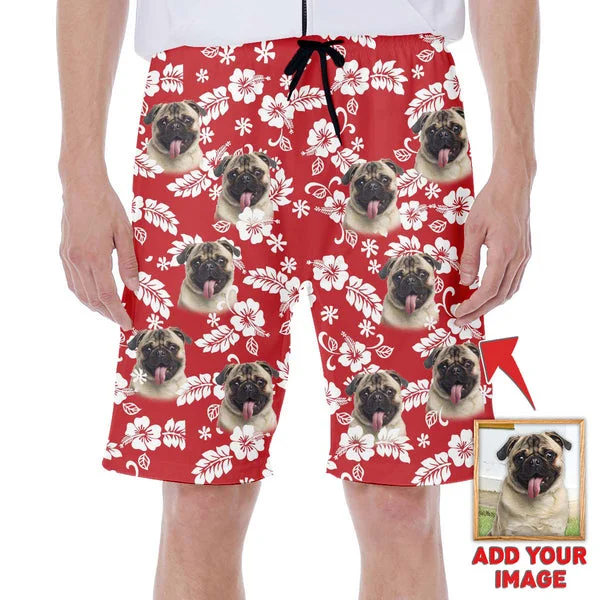 Custom Hawaiian Short With Dog Face Beach Short Hawaiian Beach Short