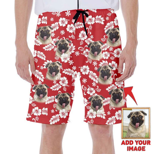 Custom Hawaiian Short With Dog Face Beach Short Hawaiian Beach Short