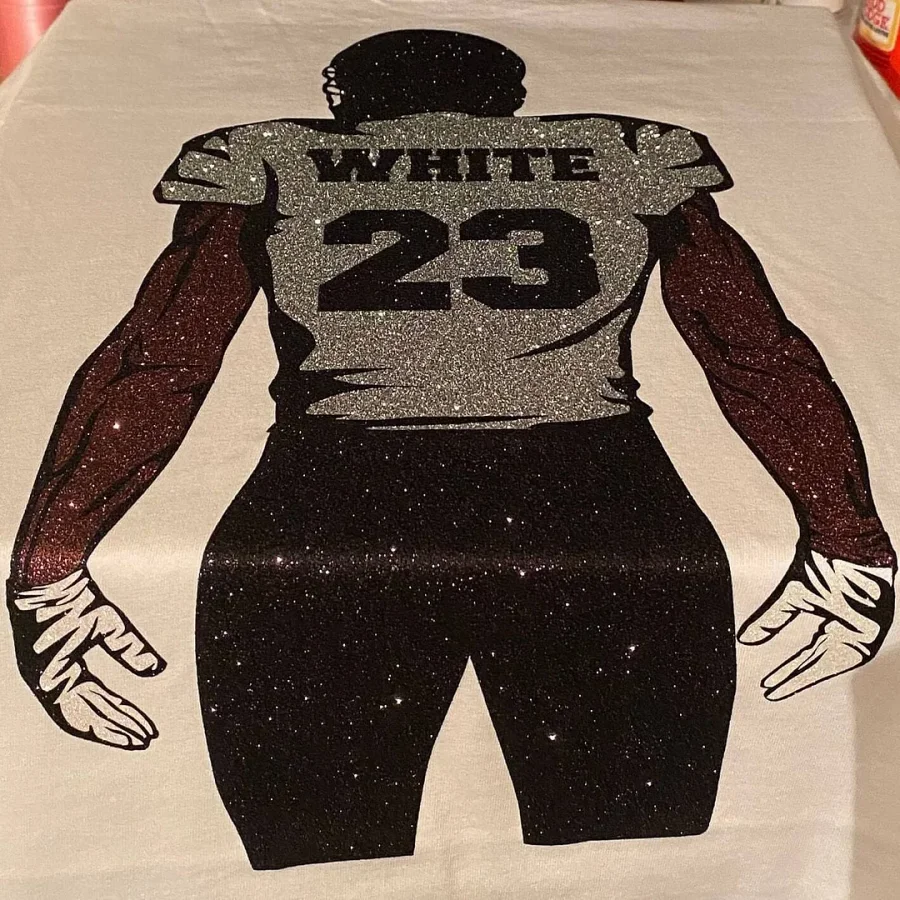 🏈 Shine on Game Day - Custom Glitter Football T-Shirt Sweatshirt