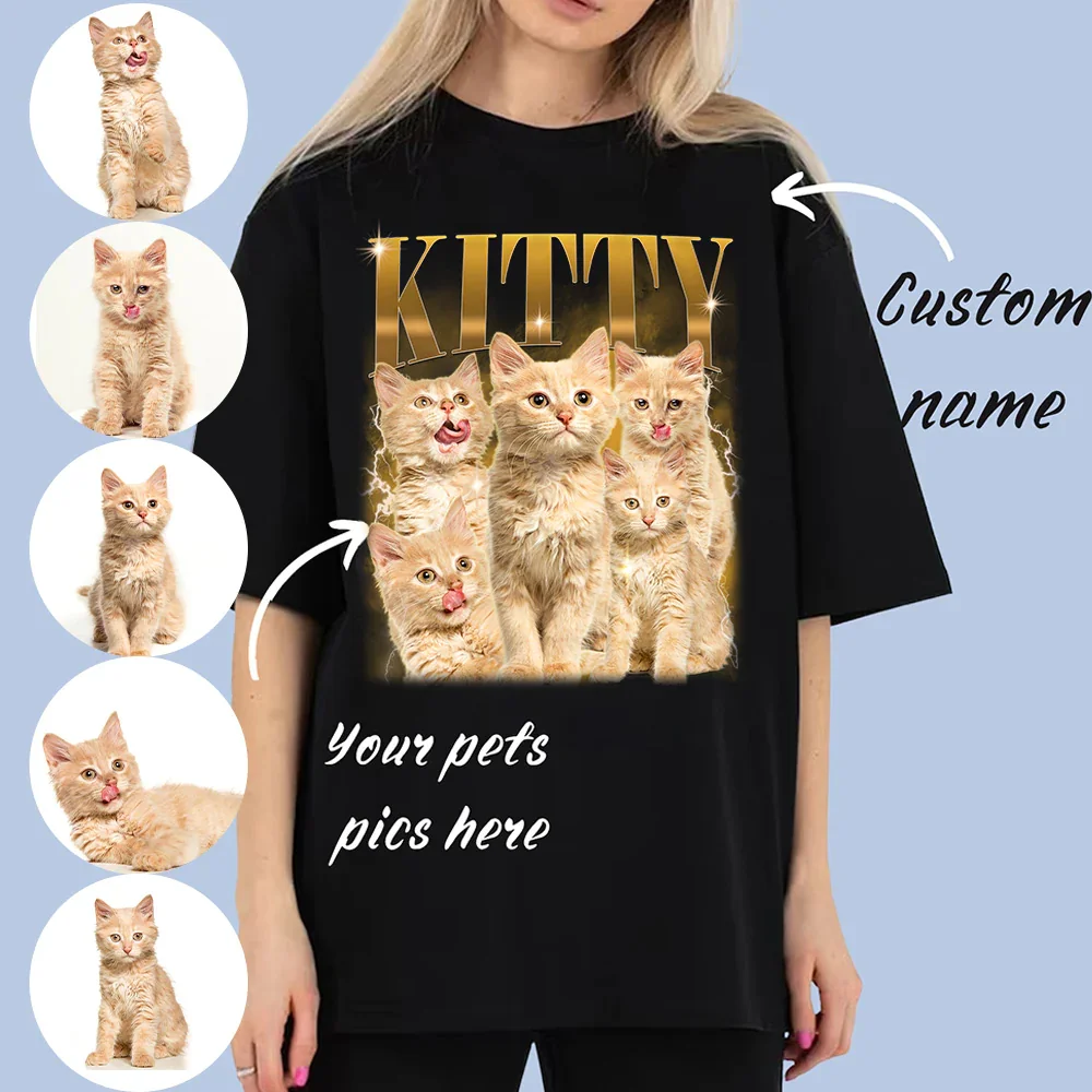 Custom Photo Vintage Tee For Pet Lover