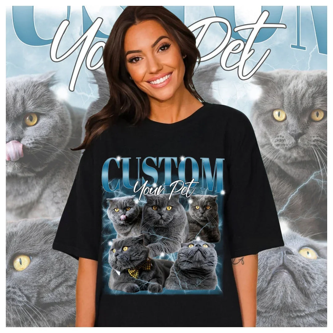 Custom Photo Vintage Tee For Pet Lover