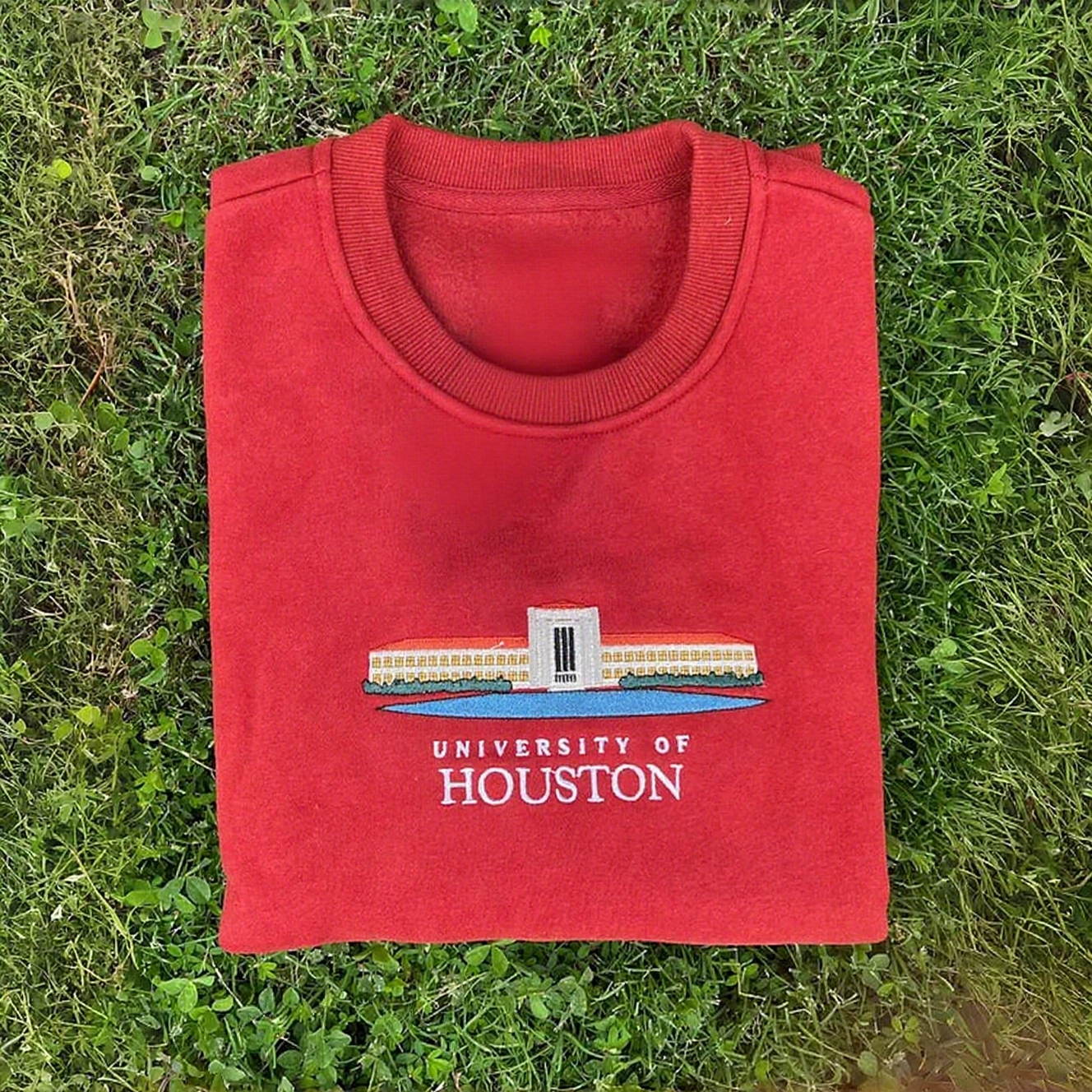 Custom Embroidered ANY State or University Iconic Buildings Crewneck, Hoodie, T-shirt