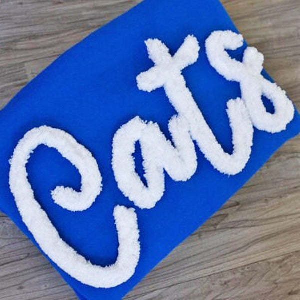 Cats Royal Chenille yarn sweatshirt, embroidery, chenille yarn, wildcats, Kentucky sweatshirt, cats chenille sweatshirts, wildcat pride