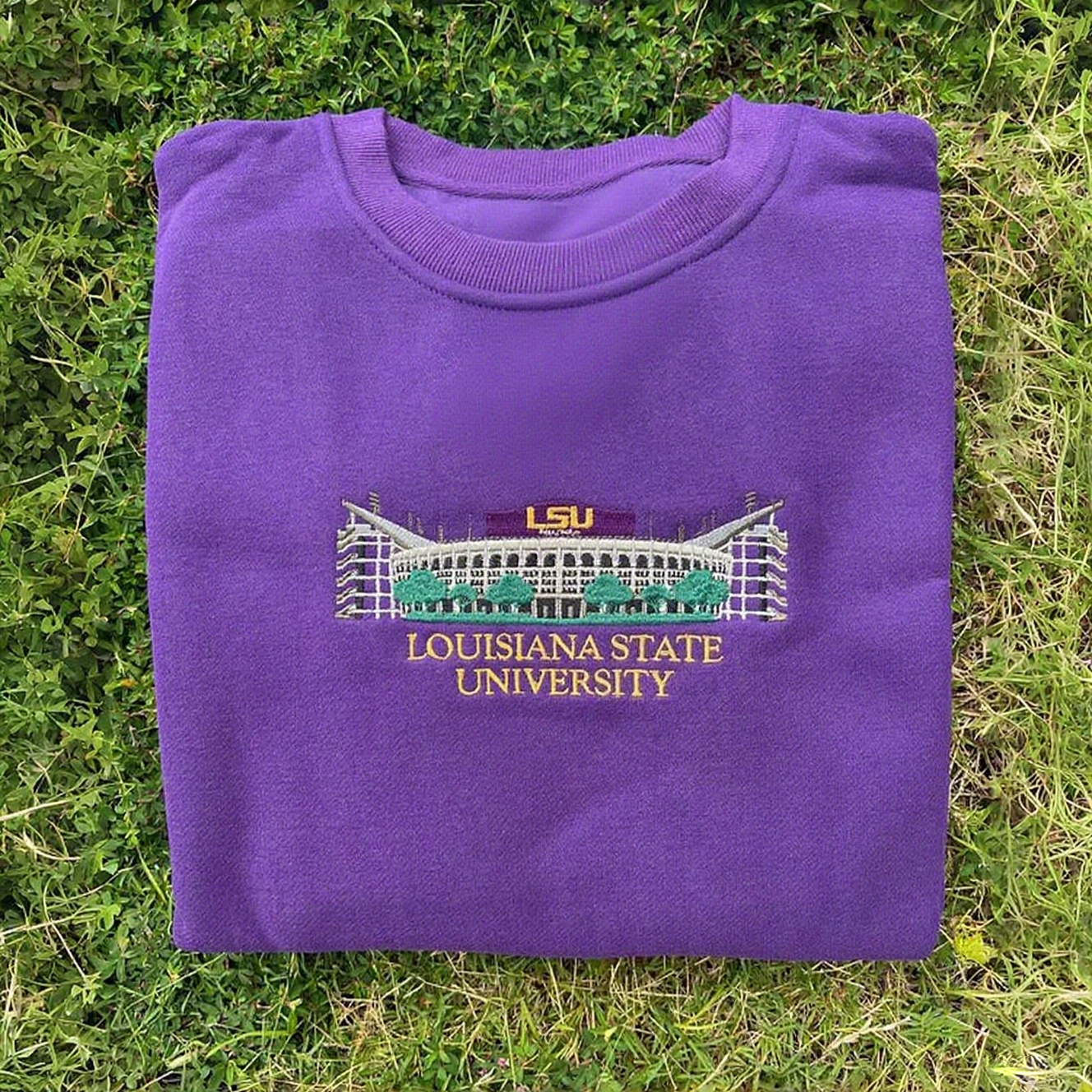 Custom Embroidered ANY State or University Iconic Buildings Crewneck, Hoodie, T-shirt