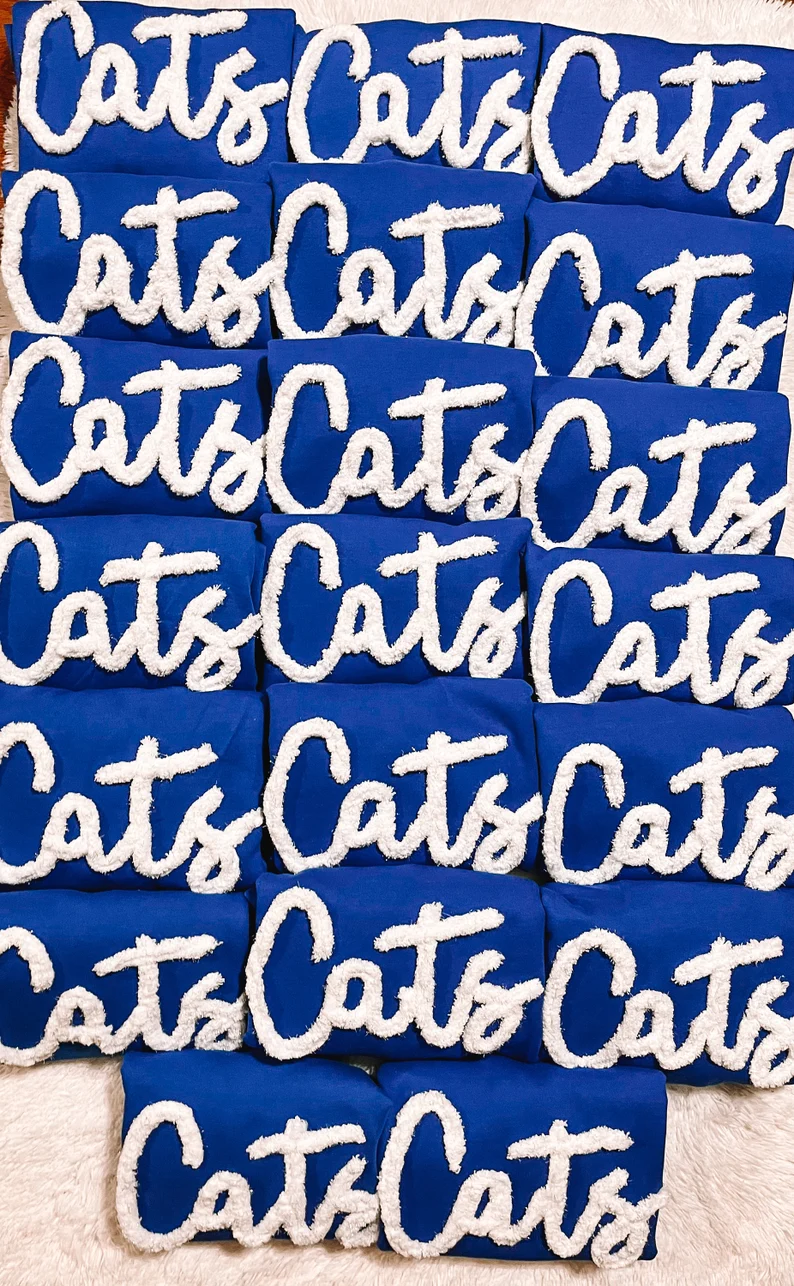 Cats Royal Chenille yarn sweatshirt, embroidery, chenille yarn, wildcats, Kentucky sweatshirt, cats chenille sweatshirts, wildcat pride