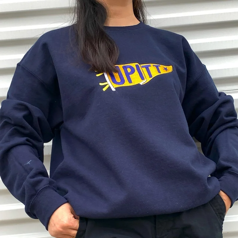 Class of 2025 Embroidered Pennant Hoodie - Custom College Graduation & Game Day Gift