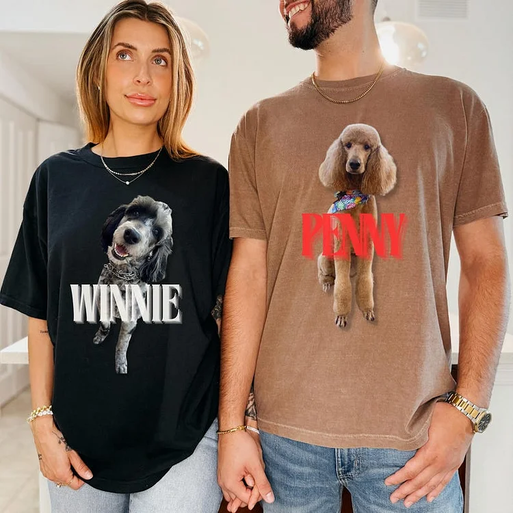 Custom Pet Photo Shirt Bootleg Rap Tee, Vintage 90s Hip Hop Dog T-shirt Sweatshirt