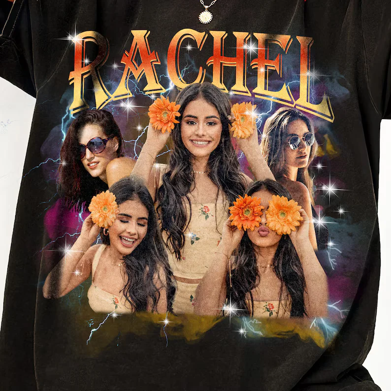 Custom Girlfriend T-Shirt, Personalized Face Photo Tee Bootleg Rap Style Shirt