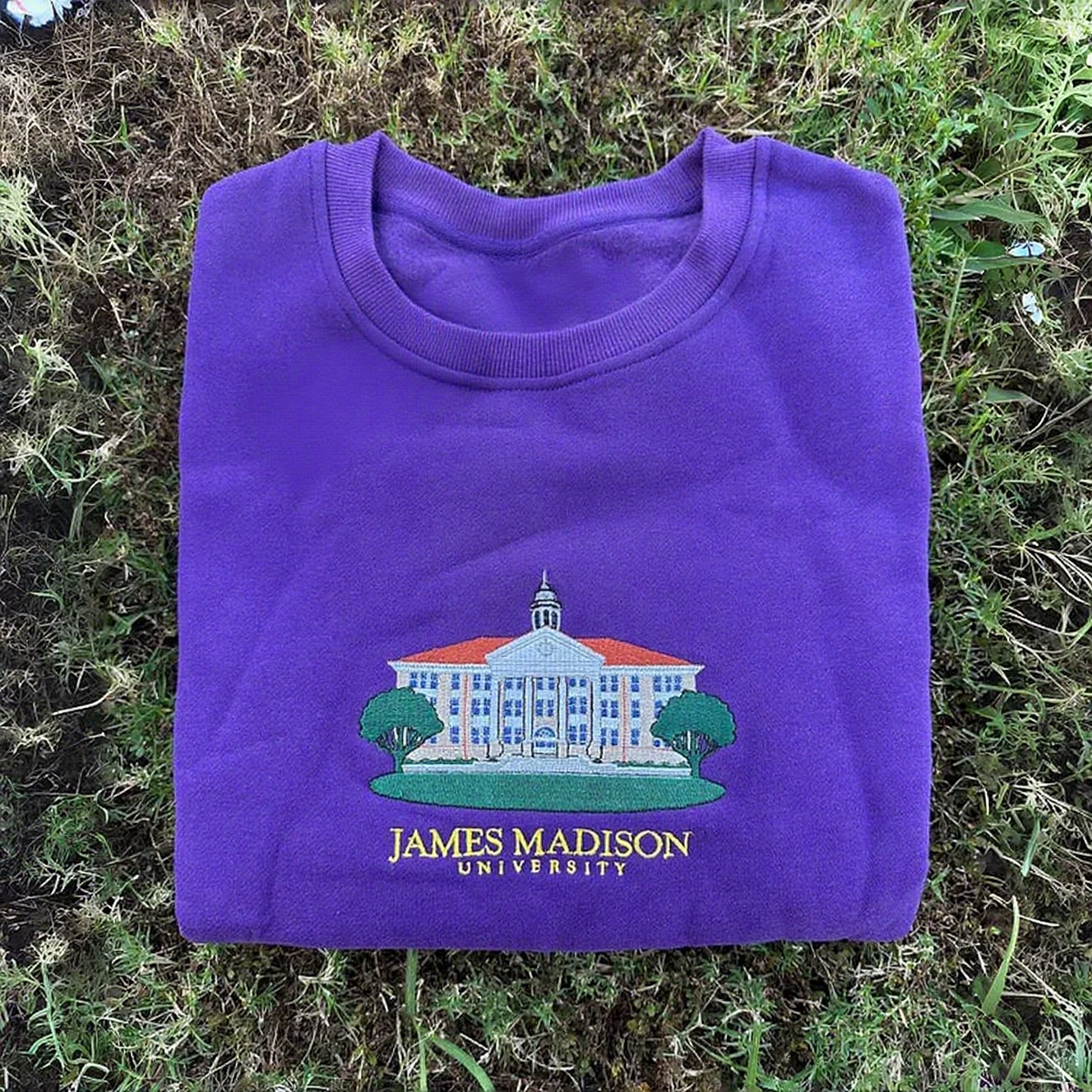 Custom Embroidered ANY State or University Iconic Buildings Crewneck, Hoodie, T-shirt
