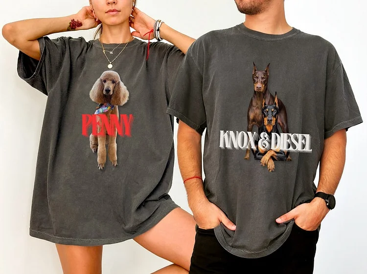 Custom Pet Photo Shirt Bootleg Rap Tee, Vintage 90s Hip Hop Dog T-shirt Sweatshirt