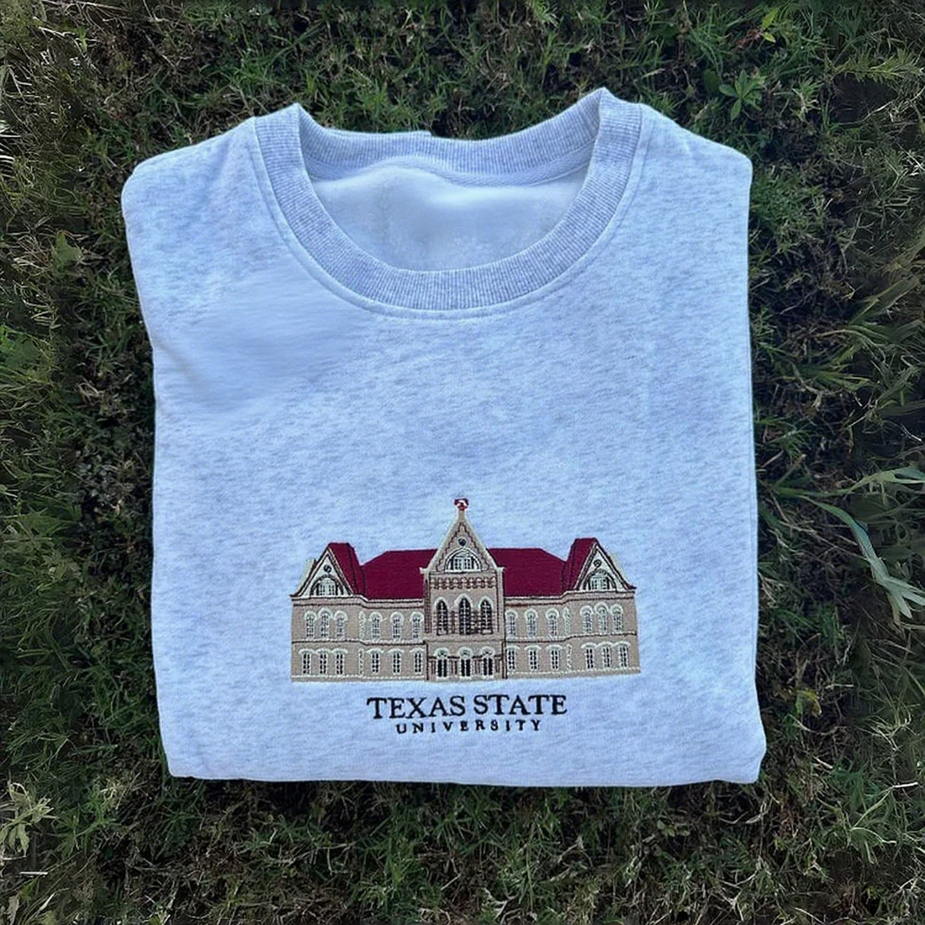 Custom Embroidered ANY State or University Iconic Buildings Crewneck, Hoodie, T-shirt