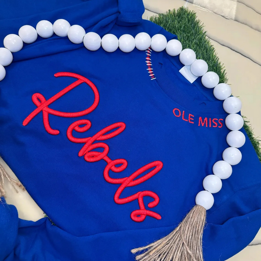 VINTAGE 3D Embroidery Custom Embroidered Hand Distressed Sweatshirt