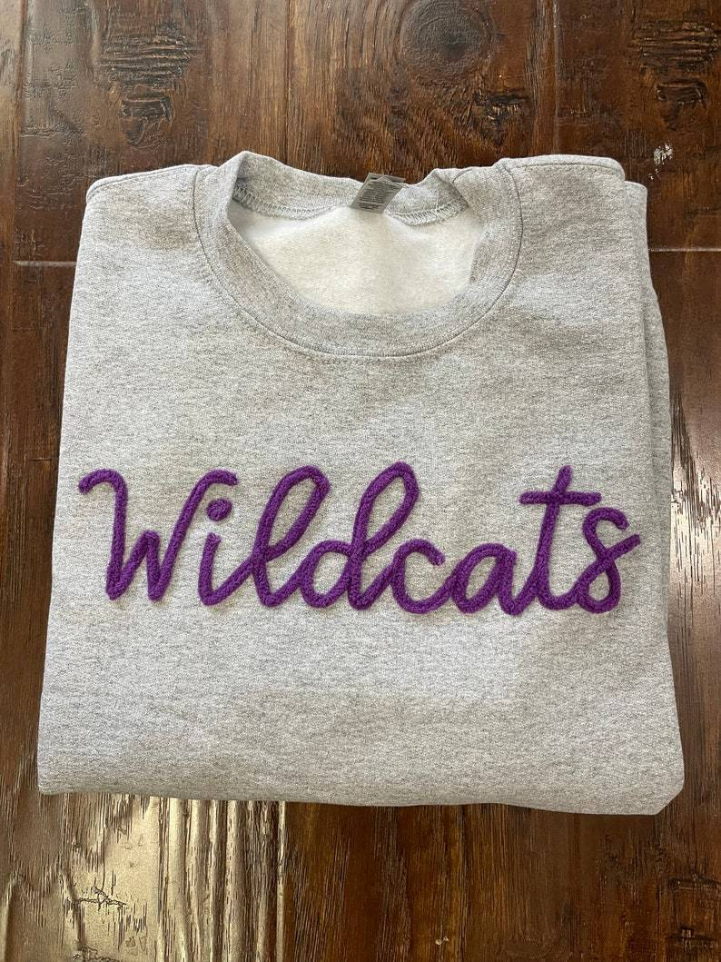 Chenille Letter Sweatshirt Team Sports Shirts Spirit wear Sports Mom Spirit Shirts Team Mom Fuzzy Letters for teacher